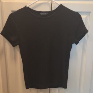 Black Short Sleeve Women's Top